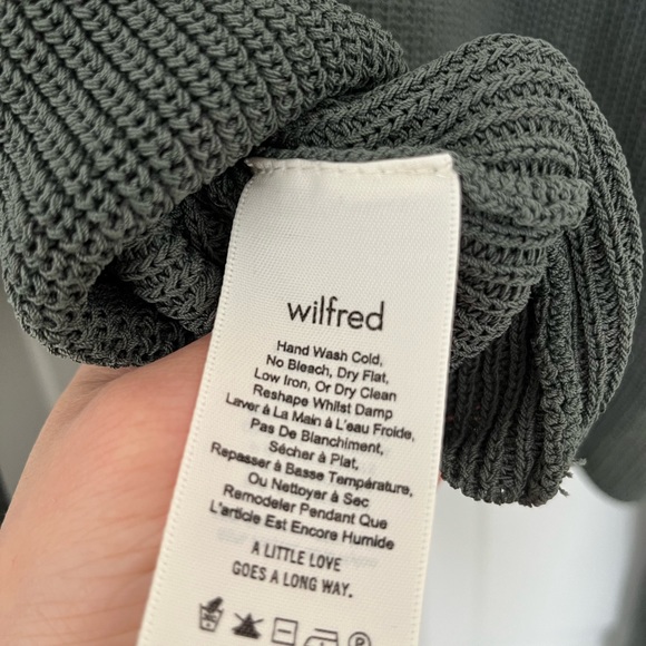 Wilfred Off Shoulder Salome Sweater Top Medium Olive Green - Picture 8 of 9